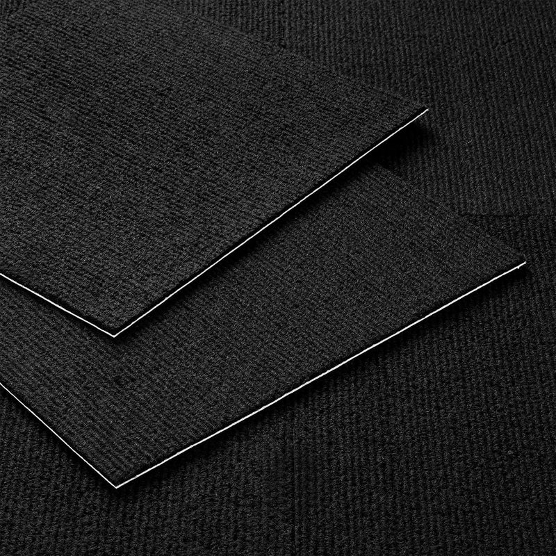 Decotalk Carpet Squares Peel and Stick Carpet Tiles Black Floor Tile for Basement Bedroom 15sheets, 12"x12", Carpeting with Padding Self Adhesive Carpeting - Image 1